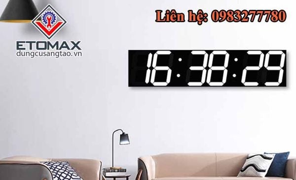 Đồng hồ điện tử led 3D điều khiển từ xa cao cấp V2