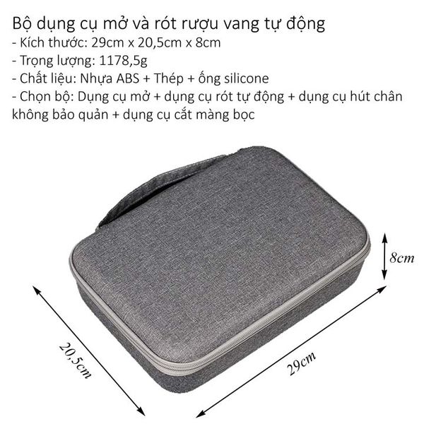 Dụng cụ mở rượu vang và rót rượu vang tự động chuyên nghiệp 4 trong 1