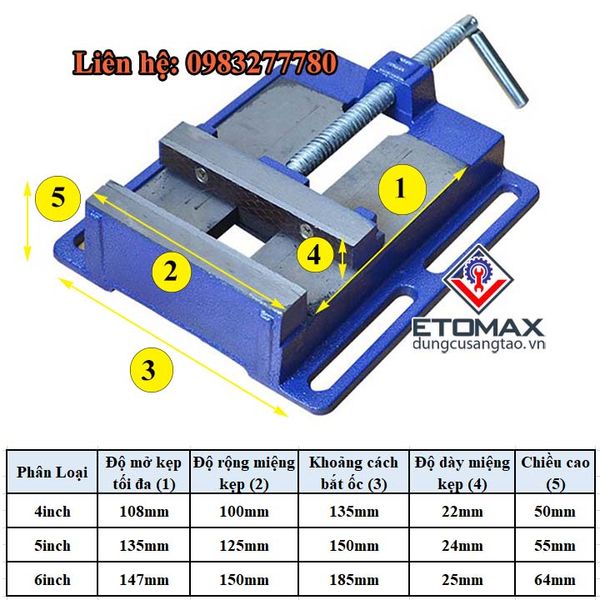 Ê tô khoan bàn cỡ lớn