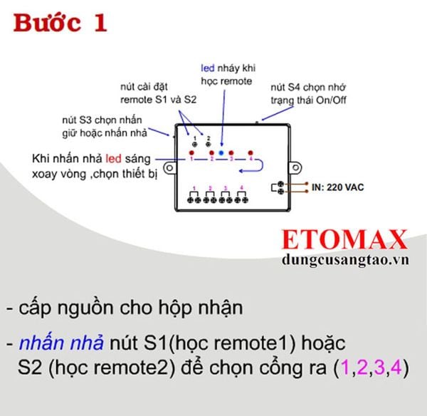 Hướng dẫn sử dụng công tắc điều khiển từ xa RC5G4