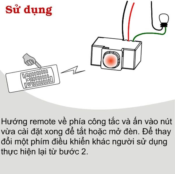 Hướng dẫn sử dụng công tắc điều khiển từ xa IR2A