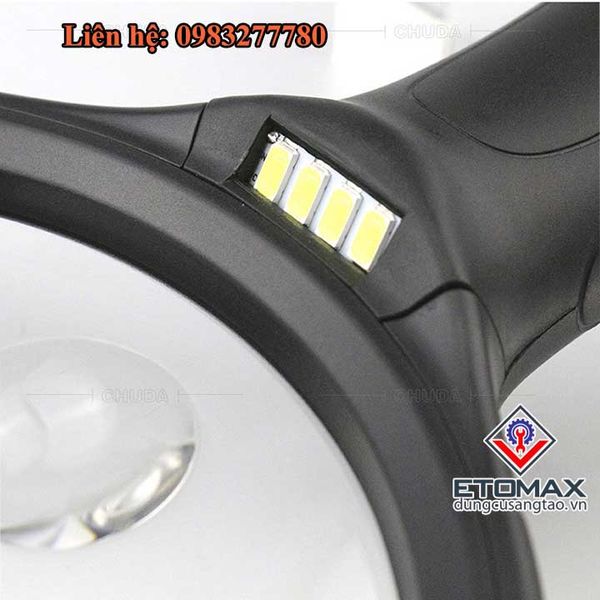 Kính lúp cầm tay có đèn led chiếu sáng 5x -10x