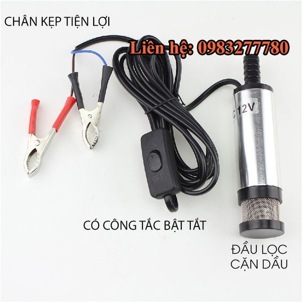 Máy bơm chìm mini 12v bơm hút dầu, chất lỏng tự động