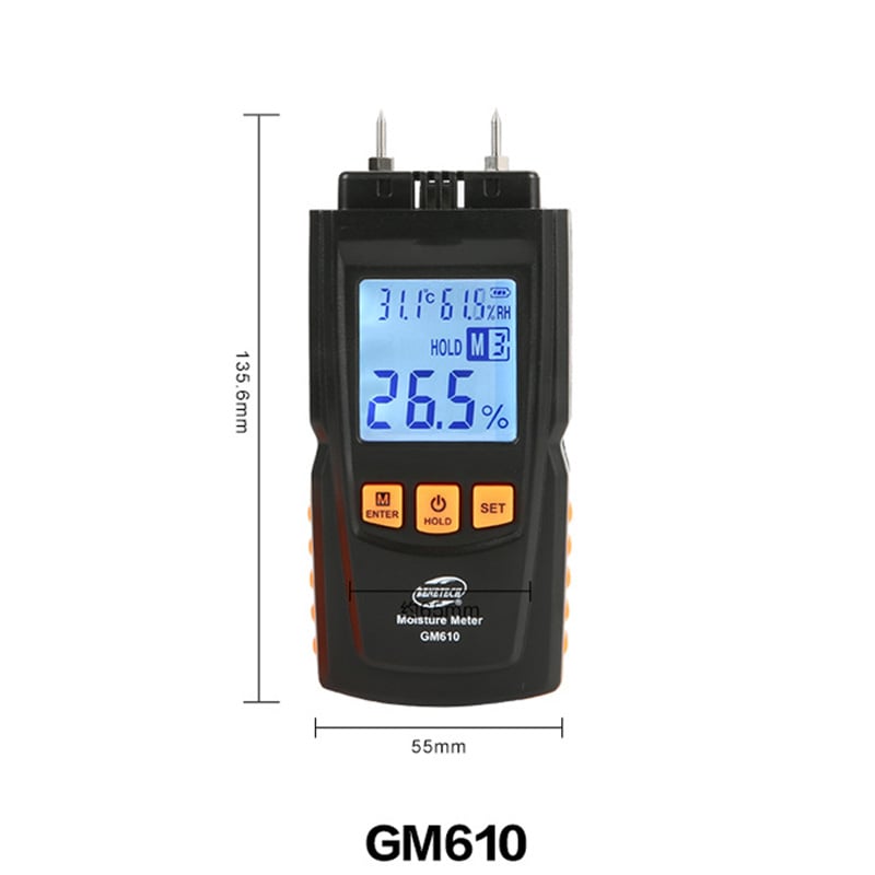 Máy đo độ ẩm và nhiệt độ gỗ Benetech GM610