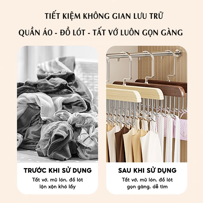 Móc treo đồ lót quần áo đa năng 8 trong 1
