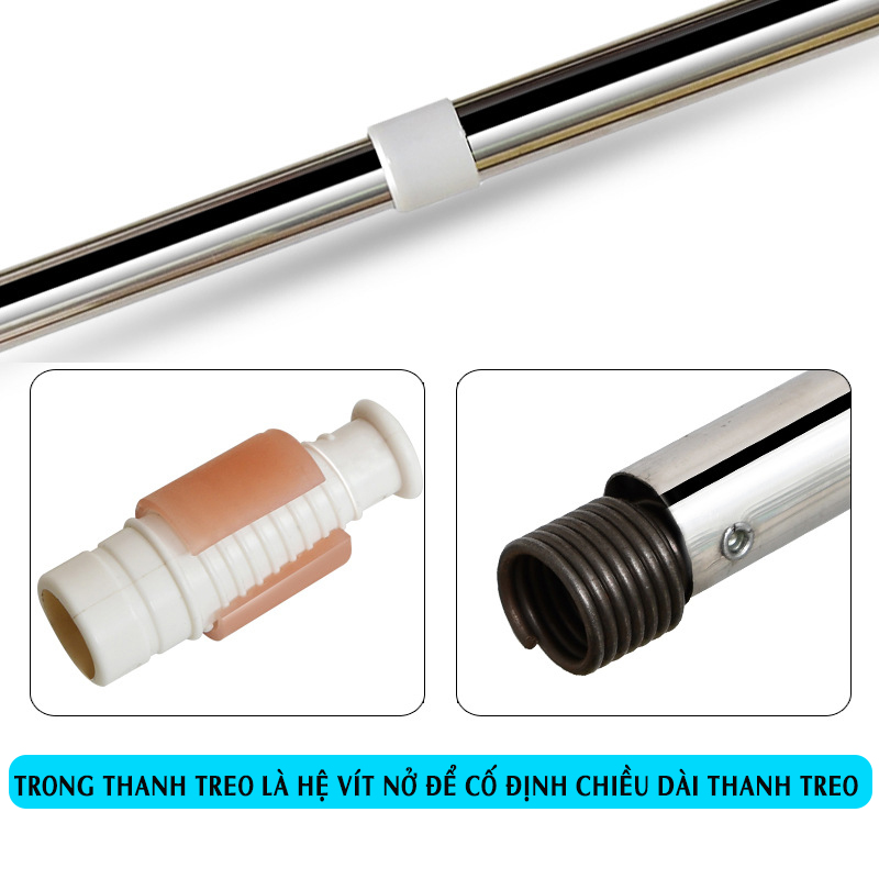 Thanh treo đa năng dài 4m etomax, không cần khoan bắt vít etomax