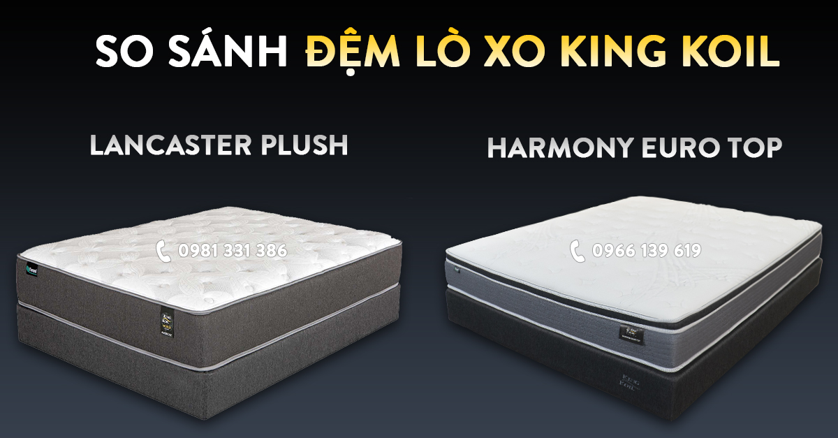 So Sánh Đệm Lò Xo King Koil Lancaster Plush và Harmony Euro Top Có Điều Gì Khác Biệt?