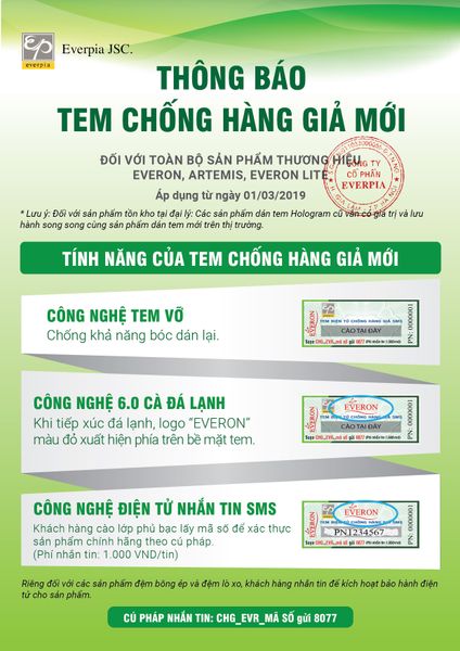 EVERON với tem điện tử chống hàng giả và cách nhận diện tem chính hãng hiện nay