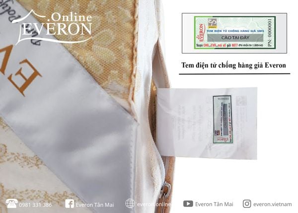 tem chống hàng giả đệm bông ép everon