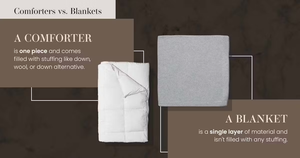 So sánh comforter và blanket