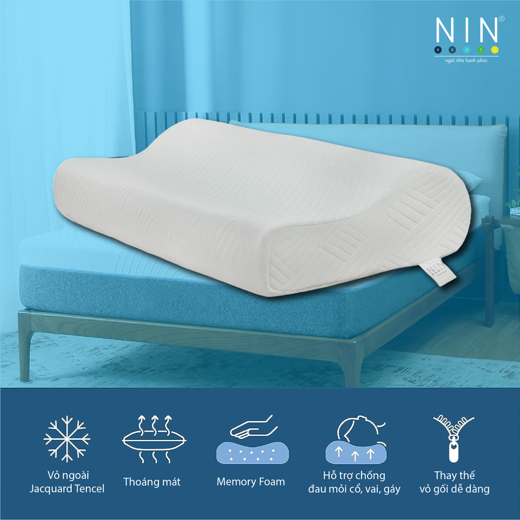 Gối memory foam nhà NIN House