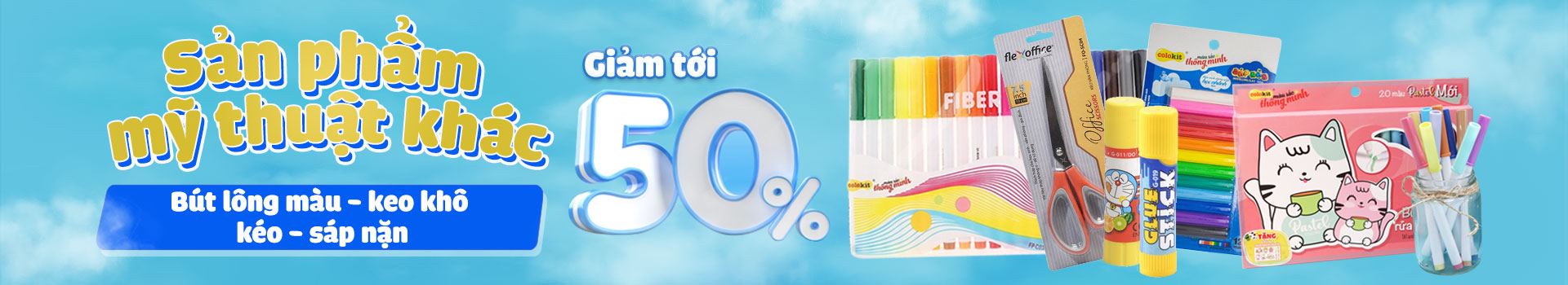 Sản phẩm mỹ thuật giảm đến 50%
