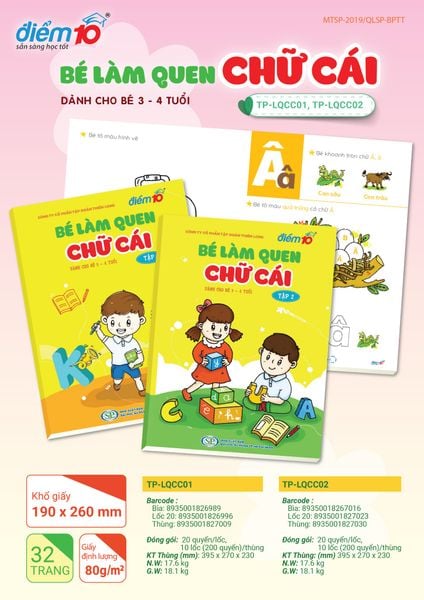 Bé Làm quen chữ cái 3-4 tuổi Thiên Long TP-LQCC01