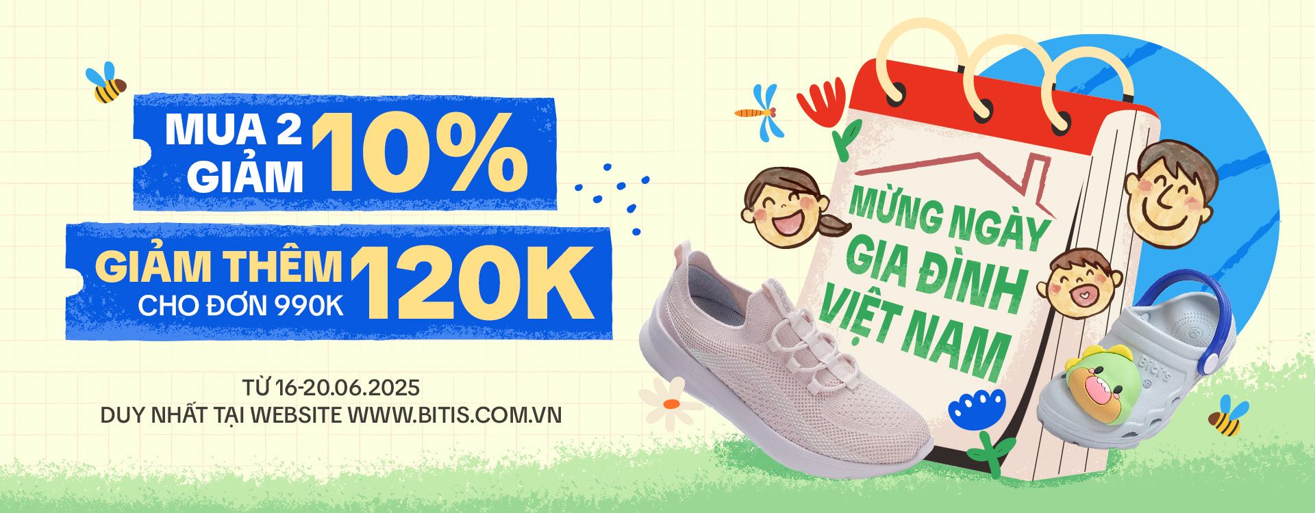 Mừng ngày Gia Đình Việt Nam, mua 2 giảm 10%, tặng thêm voucher 120k