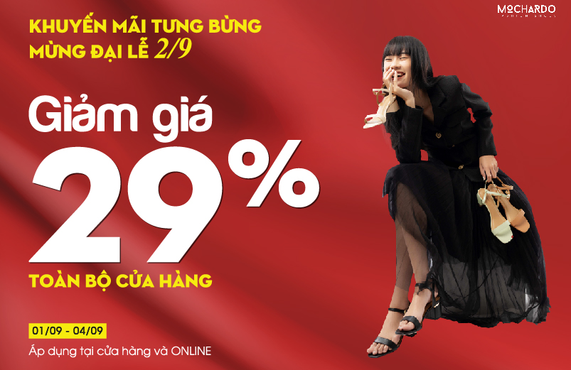 MỪNG ĐẠI LỄ 2/9 - GIẢM 29% TOÀN BỘ CỬA HÀNG