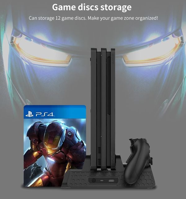 Đế Sạc Tản Nhiệt PS4 Slim Pro DOBE TP4-882 đa chức năng giúp máy chơi game luôn gọn gàng sẵn sàng chiến game