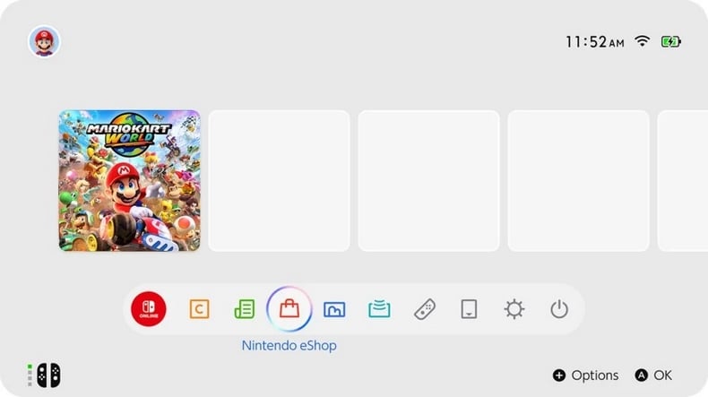 Giao diện người dùng Switch 2