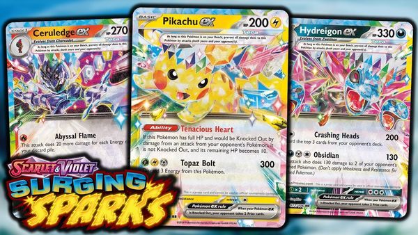 Pokemon TCG SV08 Surging Sparks Booster Pack bổ sung thẻ hiếm cho bộ sưu tập của bạn