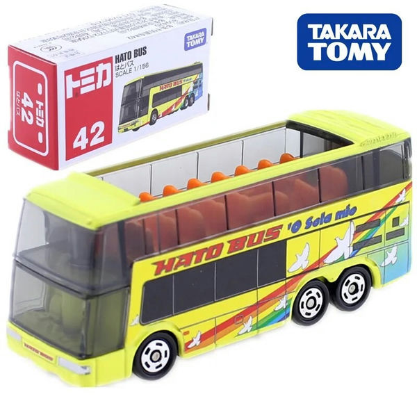 10 Xe Tomica No. 42 Hato Bus xe buýt Takra Tomy Nhật Bản màu vàng 6 bánh