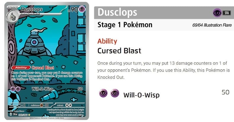 Dusclops - Đặt 13 damage counter lên Pokemon đối thủ