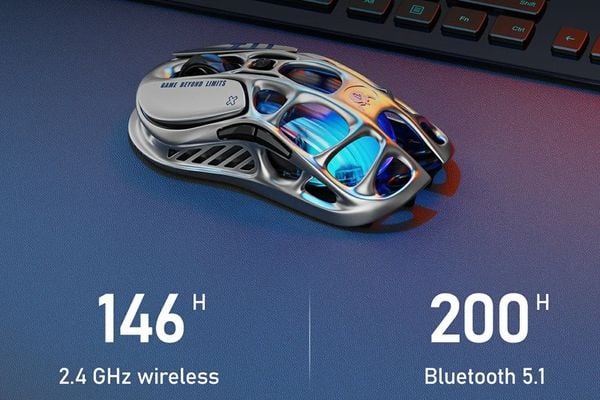 Chuột không dây Gaming GravaStar Mercury M1 Pro Gunmetal Gray chính hãng trọng lượng cảm biến chính xác nhạy bén