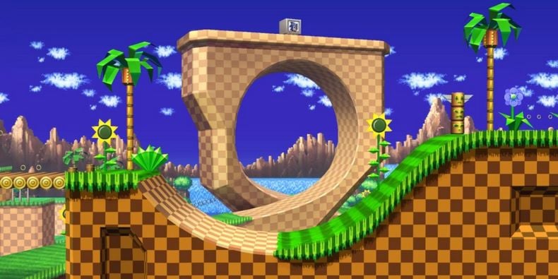 Những khung cảnh quen thuộc của Sonic trong Green Hill Zone