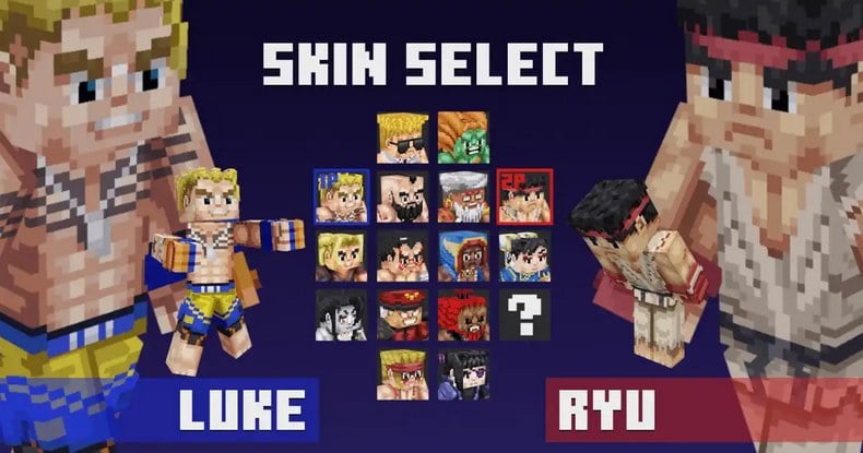 Skin Pack Street Fighter này đã có mặt trên Minecraft marketplace