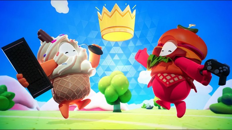 Game tên Fall Guys: Ultimate Knockout, nhiều người chơi theo phong cách battle royale
