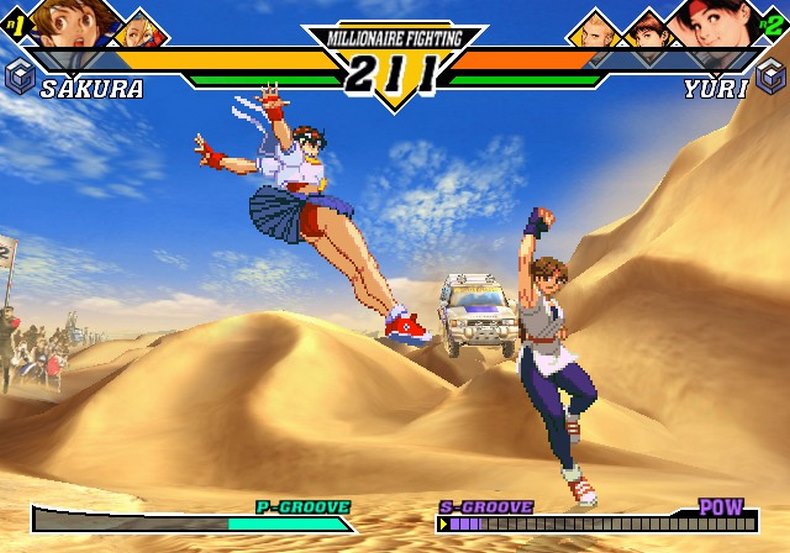 Đội hình Capcom gồm các trụ cột từ Street Fighter, Darkstalkers, Final Fight