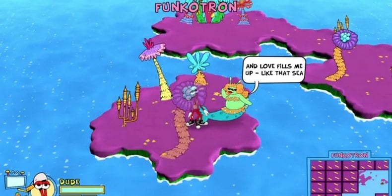 ToeJam chào Trixie trên Planet Funkotron