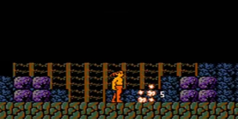 Màn hình chuyển đỏ và nhấp nháy - Rambo (NES)