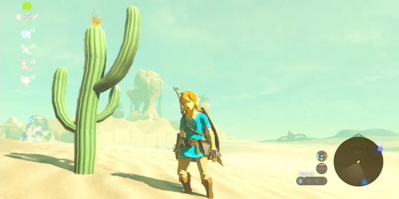 Khi bạn không làm gì, Link liêu xiêu vì nắng nóng khi đứng trên sa mạc quá lâu