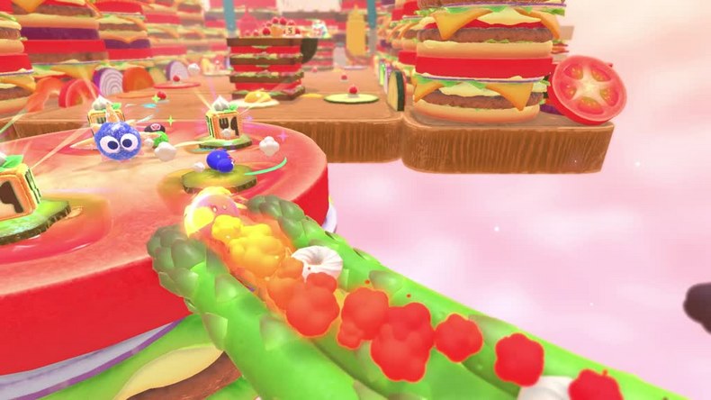 nhiệm vụ của bạn là điều khiển bóng hồng Kirby ăn được nhiều đồ ăn