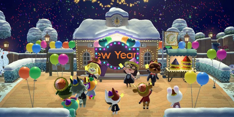 Năm mới trong Animal Crossing: New Horizons được tổ chức bởi Isabelle