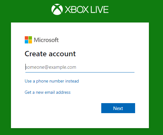 2 create account via email