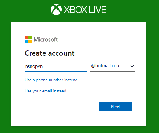 3-2 Create a new Microsoft email xbox account