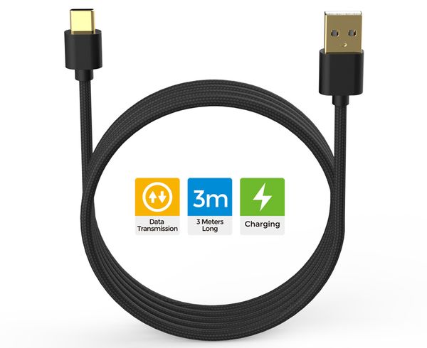 Cáp USB-C Data 3m Cho PS5 Switch Mobile dài 3m, dùng được cho nhiều thiết bị khác nhau