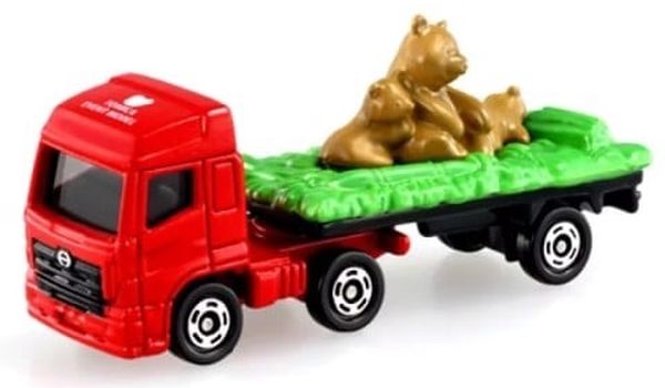 Xe mô hình trưng bày làm quà tặng đẹp mắt chất lượng tốt Tomica Event Model No. 24 Hino Profia Tomica Zoo Animal Transporter Brown Bear Parent and Cubs