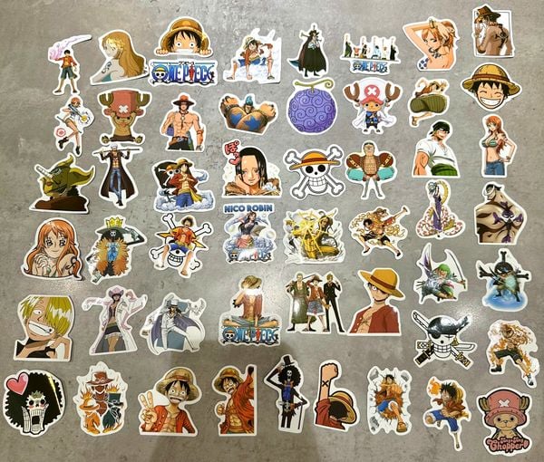 Hình dán sticker One Piece Vol 1 50 cái bám dính chắc chắn, không bong tróc dễ dàng khi sử dụng lâu dài