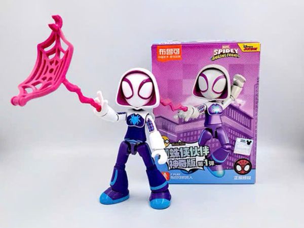 review Spidey Amazing Friends Ghost Spider Gwen Stacy Model Kit Blokees 74803 mô hình chính hãng chi tiết chân thực đẹp mắt trưng bày cực ngầu