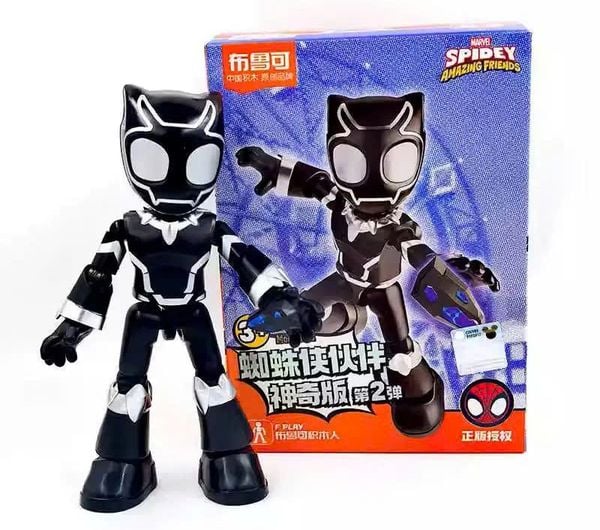 review Spidey Amazing Friends Black Panther T'Challa Model Kit Blokees 74816 mô hình chính hãng chi tiết chân thực đẹp mắt trưng bày cực ngầu