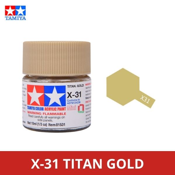 Sơn mô hình Tamiya Acrylic Mini X-31 Titan Gold - 81531