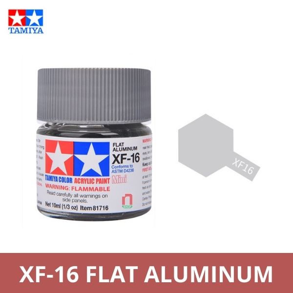 Sơn mô hình Tamiya Acrylic Mini XF-16 Flat Aluminum - 81716