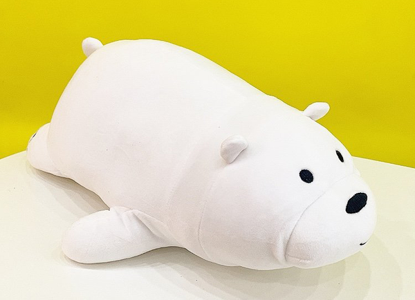 Gấu bông Ice Bear - We Bare Bears 50cm đồ chơi gấu bắc cực màu trắng nằm dễ thương đẹp mắt mềm mại êm ái an toàn cho bé nhỏ trẻ em dùng làm quà tặng gối ôm gối lót kê tay đầu