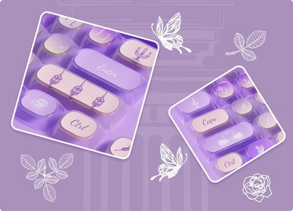 Bộ Keycap bàn phím cơ AKKO Swan Sonata 140 nút đẹp mắt màu sắc ấn tượng nổi bật