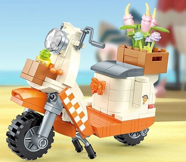 Mô hình lắp ráp Jaki Flowers Motorcycle xe mô tô chở hoa đồ chơi đẹp mắt chất lượng tốt giá rẻ mua tặng bạn bè con cái người thân yêu gia đình