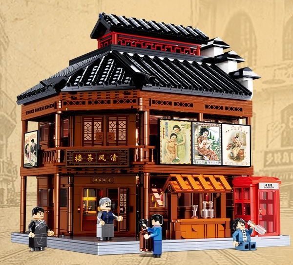 Mô hình lắp ráp Balody Shanghai Bund Tea House quán trà đồ chơi đẹp mắt chất lượng tốt giá rẻ mua tặng bạn bè con cái người thân yêu gia đình