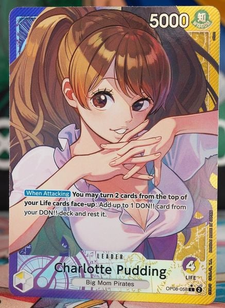 App định giá thẻ bài&nbsp;One Piece OP08-058&nbsp;Pudding Leader&nbsp;Parallel OP-08 Two Legends chính hãng nhiều thẻ đẹp mua sưu tầm