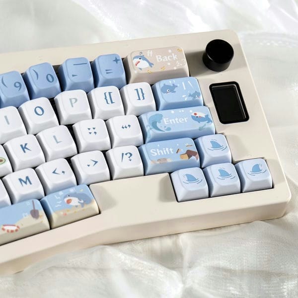 Shop chuyên keycap nút bàn phím cơ hình Baby Shark xanh MDA Dye Sub giá rẻ