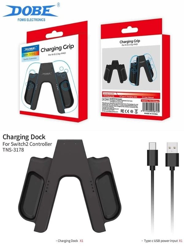 Charging Grip Sạc Joy-Con Nintendo Switch 2 Dạng Nghiêng DOBE TNS-3178 đa năng giúp bạn chơi game mọi lúc mọi nơi